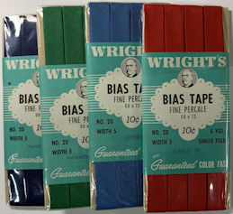 #CS478 - 4 Full 10¢ Packages of Wright's Bias Tape - 4 Yards