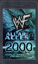 ##MUSICBP1340 - Laminated OTTO All Area Access Pass for the World Wrestling Federation (WWF) from 2000