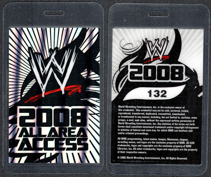 ##MUSICBP1338 - 2008 WWE Laminated OTTO All Area Access Pass