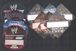 ##MUSICBP1108 - Set of 10 Different WWE (Wrestling) OTTO Cloth Backstage Passes from Varying Dates