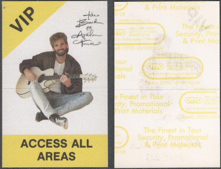 ##MUSICBP2189 - Kenny Loggins OTTO Cloth All Areas Pass from the 1988 Back to Avalon Tour