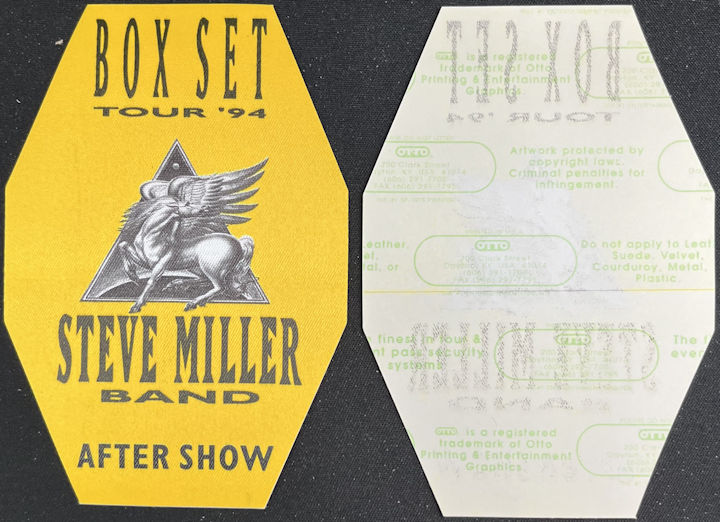 ##MUSICBP1721 - Steve Miller Band OTTO Cloth After Show Pass from the 1994 Box Set Tour - Great Image