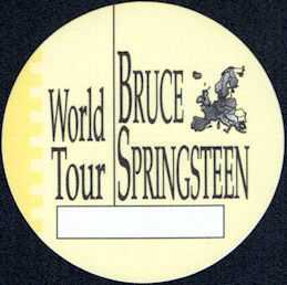 ##MUSICBP1873  - Bruce Springsteen PERRi Backstage Pass from the 1992 World Tour