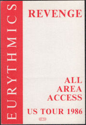 ##MUSICBP0555  - 1986 Eurythmics Revenge Tour All Access Cloth OTTO Backstage Pass