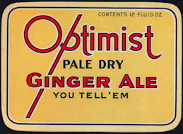 #ZLS218 - Optimist Pale Dry Ginger Ale Soda Bottle Label