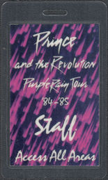 ##MUSICBP192  - Prince and the Revolution OTTO Laminated Staff Pass from the 1984-85 Purple Rain Tour