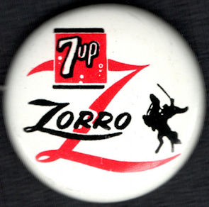 #CH221 - Licensed 1957 7up Zorro Button